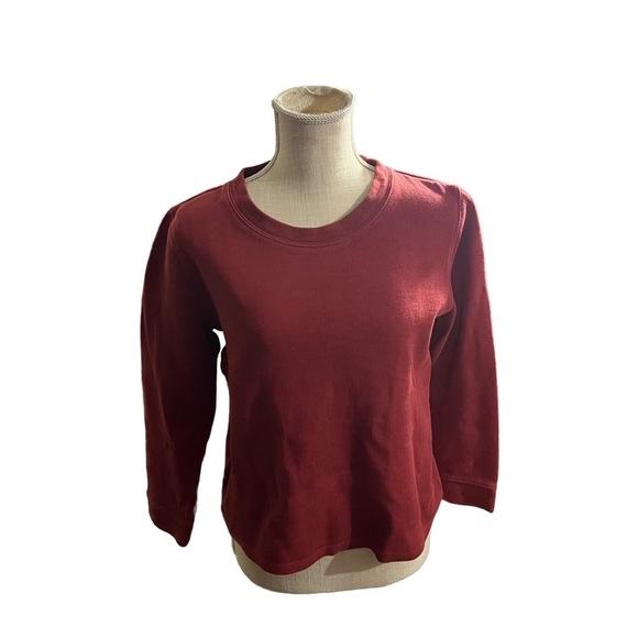 Orvis Women Maroon Long Sleeve Crew Neck Sweater Sz Med Soft Thick No Size Tag - Picture 1 of 11